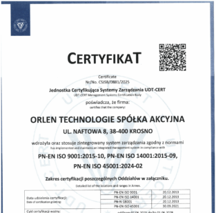 2. Certyfikat 9001, 14001, 45001